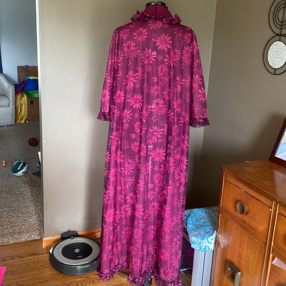 Habella Floral Print Sheer Ruffled Robe (Size S) - Picture 6 of 10